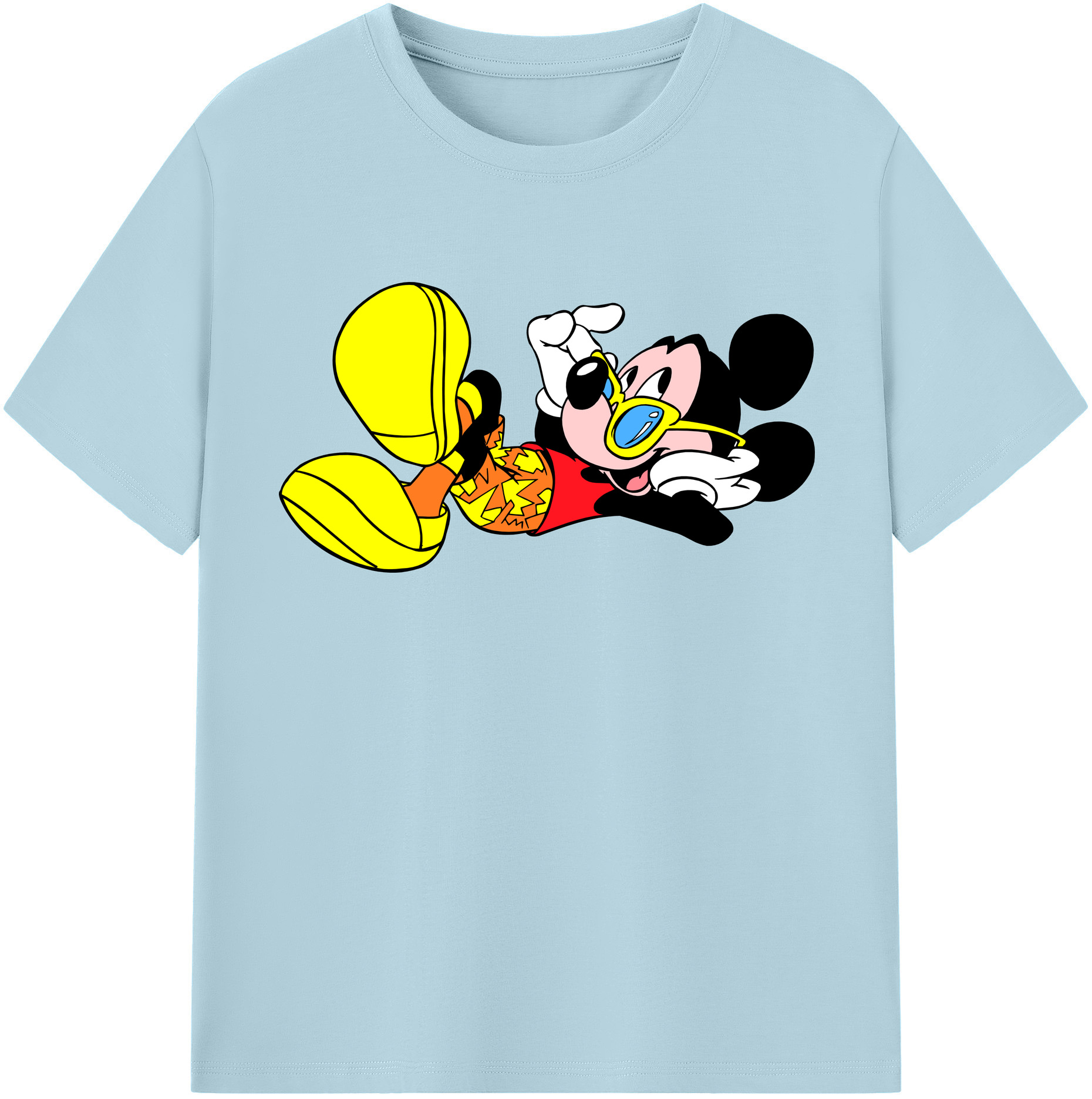 （画像用） ミッキーマウス Mickey Mouse 綿100％半袖Tシャツ（フロントプリント）